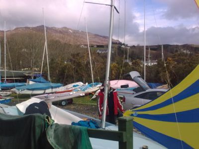 Dave rigging the wayfarer